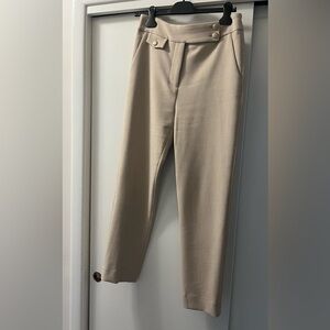 Veronica Beard High-Waisted Tailored Pants | Beige | Size 6 | Like New